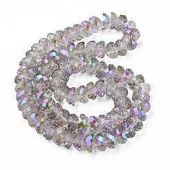 Electroplate Transparent Glass Beads Strands&nbsp;EGLA-N002-37-C02