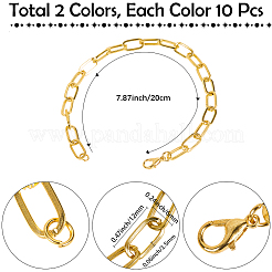 20Pcs 2 Colors Iron Cable Chain Bracelets for Women Men&nbsp;BJEW-SC0001-41