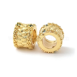 Brass Micro Pave Cubic Zirconia European Beads&nbsp;KK-E113-05G