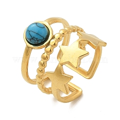 Natural Turquoise Finger Rings&nbsp;LS-RJEW-Q006-01E-G