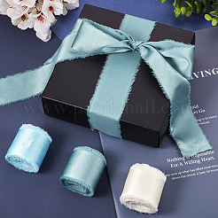 3 Rolls 3 Colors Polyester Frayed Fringe Ribbon&nbsp;OCOR-TA0001-55B