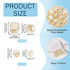 50Pcs 2 Styles Electroplated Shell Pearl Beads&nbsp;BSHE-TA0001-17