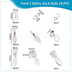30Pcs 3 Styles Brass Pinch Bails&nbsp;KK-PH0011-17