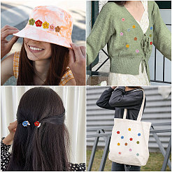 14Pcs 7 Colors Flower Handmade Wool Felt Ornament Accessories&nbsp;FIND-CA0010-13