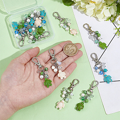 12Pcs 3 Colors Sea Turtle Synthetic Turquoise Pendants Decoration&nbsp;HJEW-NB00201