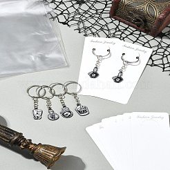 DIY Halloween Theme Alloy Enamel Skull Pendant Keychain Making Kits&nbsp;DIY-FS0007-14