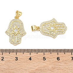 Brass Micro Pave Cubic Zirconia Charms&nbsp;KK-P345-07G