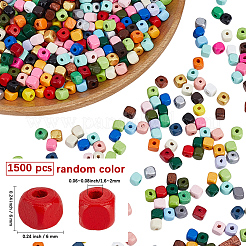 Spray Painted Wooden Beads&nbsp;WOOD-PA0001-53C