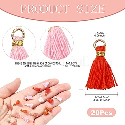 20Pcs 5 Colors Polycotton Tassel Pendant Decorations&nbsp;FIND-YW0007-48A
