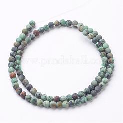 Natural African Turquoise(Jasper) Bead Strands&nbsp;G-G957-25-4mm