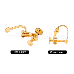 Brass Screw On Clip-on Earring Findings&nbsp;KK-L164-02