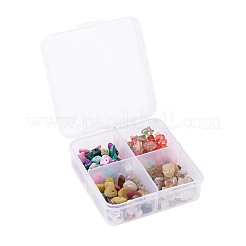 60G 4 Style Natural & Synthetic Mixed Gemstone Chip Beads&nbsp;G-FS0001-45