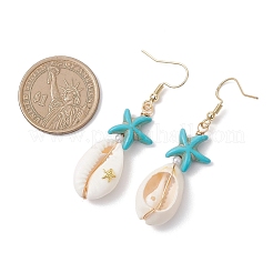 Natural Mixed Cowrie Shell Dangle Earrings&nbsp;EJEW-JE06871
