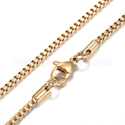 304 Stainless Steel Box Chain Necklaces&nbsp;X-STAS-O053-27G