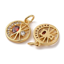 Brass Micro Pave Cubic Zirconia Pendants&nbsp;KK-P308-78G