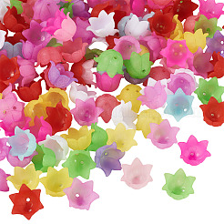 400Pcs 10 Colors Opaque Acrylic Bead Caps&nbsp;OACR-TA0004-16