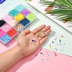 150G 15 Colors Handmade Polymer Clay Beads&nbsp;CLAY-JP0001-12-4mm