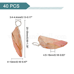 40Pcs Electroplated Natural Quartz Pendants&nbsp;FIND-DC0001-71