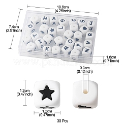 30Pcs 28 Style Food Grade Eco-Friendly Silicone Beads&nbsp;SIL-YW0001-07