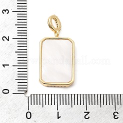 Natural Shell & Clear Cubic Zirconia Pendants&nbsp;KK-G553-11G