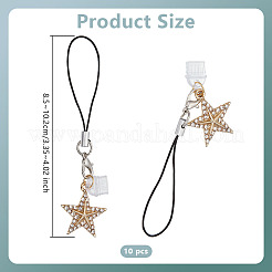 Alloy with Crystal Rhinestone Pendant Mobile Straps&nbsp;HJEW-OC00035