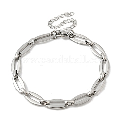 304 Stainless Steel Oval Link Chains Bracelets for Men & Women&nbsp;BJEW-D042-34P