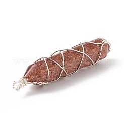 Natural & Synthetic Mixed Stone Double Terminal Pointed Pendants&nbsp;PALLOY-JF01808