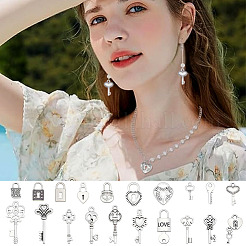 120Pcs 20 Styles Tibetan Style Alloy Key Pendants&nbsp;FIND-ME0002-08