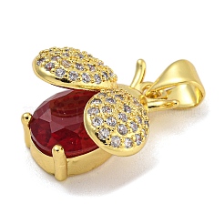 Rack Plating Brass Micro Pave Cubic Zirconia Pendants&nbsp;KK-I718-11G-03
