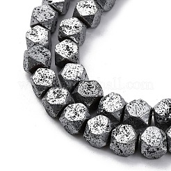 Electroplated Natural Lava Rock Beads Strands&nbsp;G-A256-C01-01D