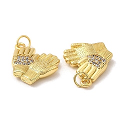 Rack Plating Brass Micro Pave Cubic Zirconia Pendants&nbsp;KK-C030-11G