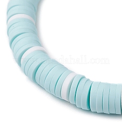 Flat Round Handmade Polymer Clay Heishi Beaded Stretch Bracelets&nbsp;BJEW-JB11711-03