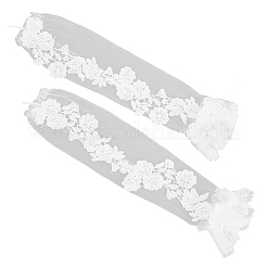 1 Pair Flower Pattern Polyester Lace Long Fingerless Gloves&nbsp;AJEW-CY0001-60A