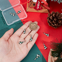 Christmas Theme 10Pcs Brass Cubic Zirconia Pendants&nbsp;ZIRC-BBC0003-04P