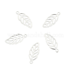 Tarnish Resistant Leaf 201 Stainless Steel Charm Pendants&nbsp;STAS-R075-12