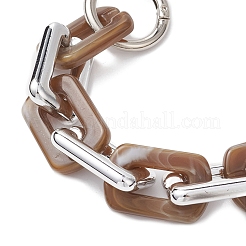 5Pcs 5 Colors Acrylic with CCB Plastic Rectangle Link Chain Bag Extension Chains&nbsp;AJEW-BA00176