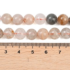 Natural Lodolite Quartz Beads Strands&nbsp;G-Z133-A02-8mm-01