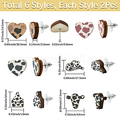 Cow Pattern Stud Earring Sets&nbsp;EJEW-SC0001-70