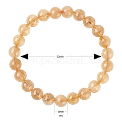 Natural Citrine Round Beads Stretch Bracelet&nbsp;BJEW-LS0001-09