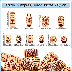 100Pcs 5 Styles Plastic Hair Coil Cuffs&nbsp;FIND-SC0014-92