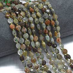 Natural Green Lodolite Quartz/Garden Quartz Beads Strands&nbsp;G-K389-B44-01