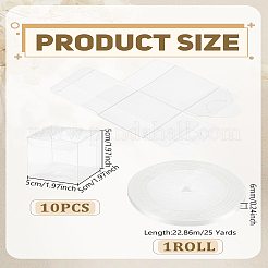 10Pcs Square Transparent PVC Boxes&nbsp;CON-LP0001-15B