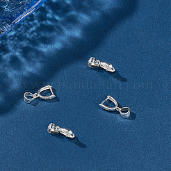 4Pcs Sterling Silver Ice Pick Pinch Bails for Pendant Making&nbsp;STER-PH0001-04