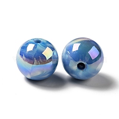 UV Plating Opaque Rainbow Iridescent Acrylic Beads&nbsp;MACR-D063-01A-02