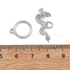 SHEGRACE Dragon Brass Micro Pave Clear Cubic Zirconia Toggle Clasps&nbsp;XGRQ58413-788P
