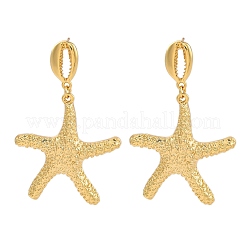 Rack Plating Brass Dangle Stud Earrings for Women&nbsp;EJEW-C125-23C-G