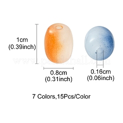 105Pcs 7 Colors Opaque Glass Beads&nbsp;GLAA-FS0001-43