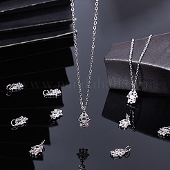 10Pcs Brass Micro Pave Cubic Zirconia Charms&nbsp;ZIRC-SC0001-17