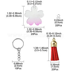 DIY Acrylic Disc Tassel Keychain Making Kits&nbsp;DIY-FS0006-01A