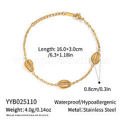 304 Stainless Steel Shell Shape Link Chain Bracelets for Women&nbsp;EV6975-1
